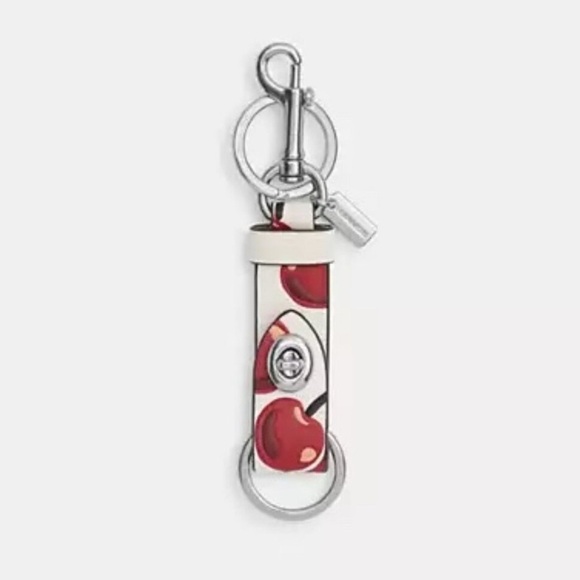 Coach Trigger Snap Bag Charm With Cherry Print - NWT - Picture 1 of 2
